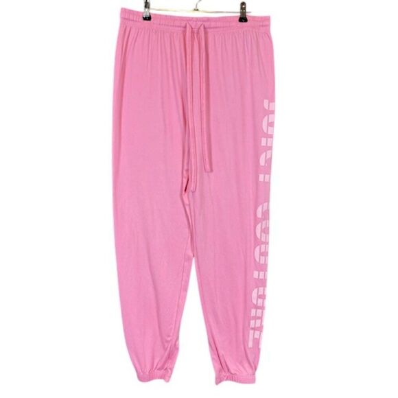 NWOT Juicy Couture Sleepwear Loungepants Pink Joggers Logo Size Medium - Picture 1 of 11